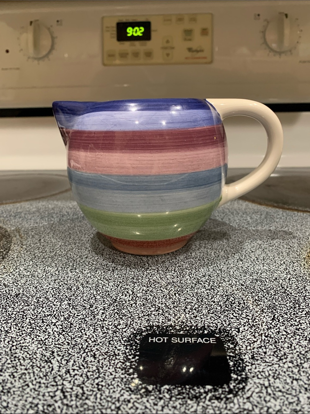 Striped Ceramic Creamer Pitcher - Multicolor